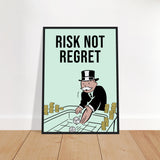 No Regrets Risk-Taking Framed Poster | Millionaire Mindset Artwork