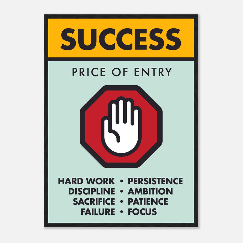 Success Wooden Framed Poster