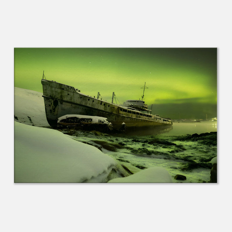 Wall Art Northern Lights | Boat Canvas | Millionaire Mindset Artwork