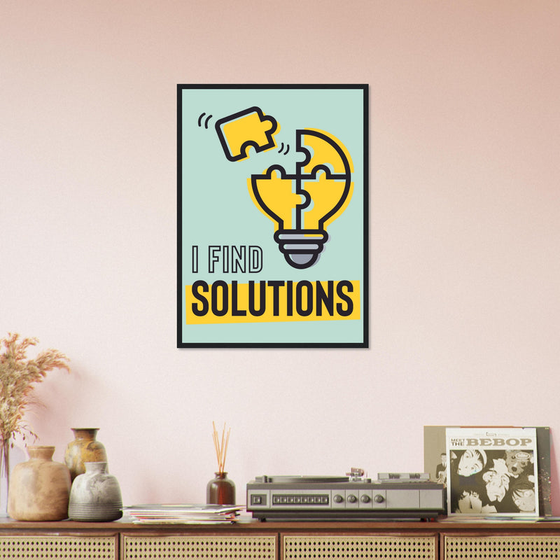 Solutions Wooden Framed Poster