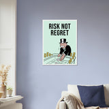 No Regrets Risk-Taking Framed Poster | Millionaire Mindset Artwork