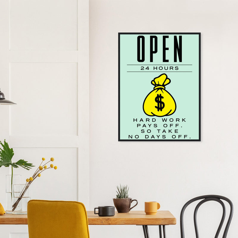 Open Wooden Framed Poster