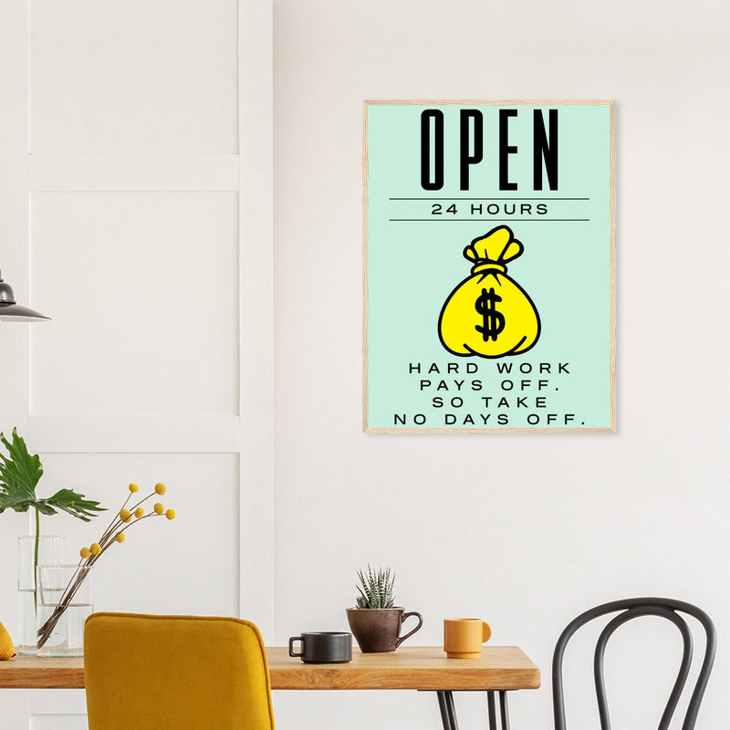 Work Ethic Motivation Framed Poster | Millionaire Mindset Artwork