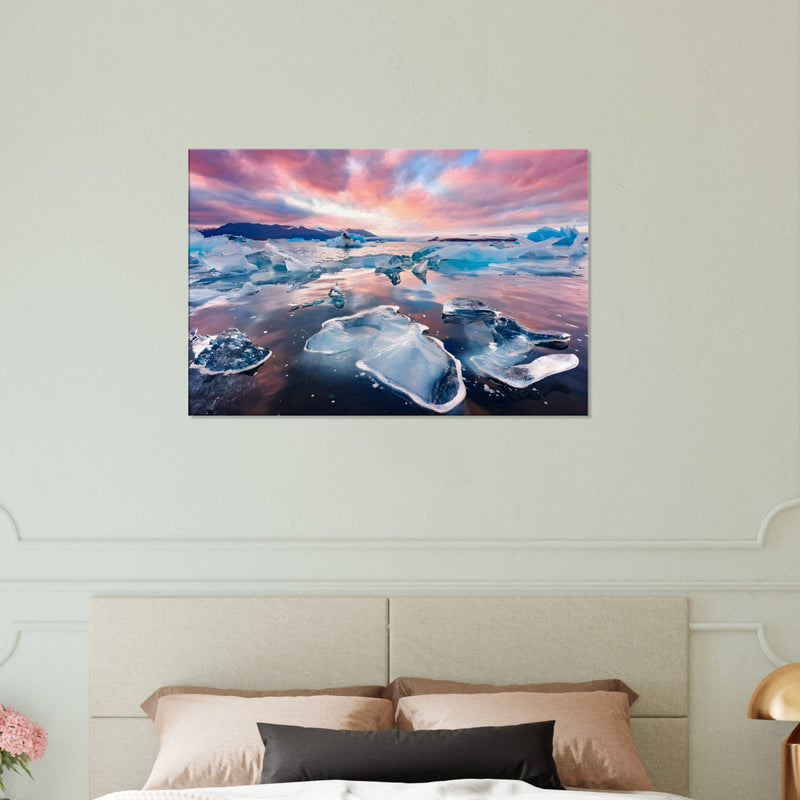 Landscape Wall Art |Icebergs Canvas Print| Millionaire Mindset Artwork