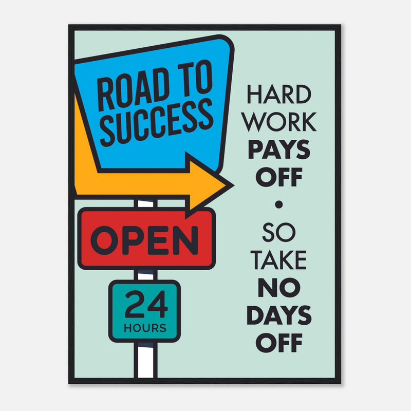 Success Wooden Framed Poster