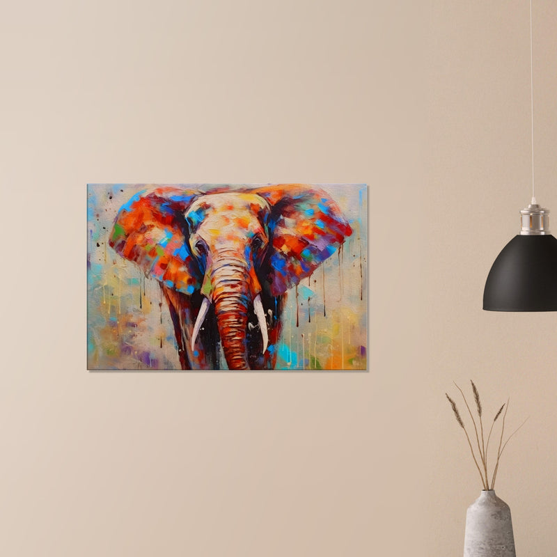 Colorful Elephant Wall Art Canvas Print | Millionaire Mindset Artwork